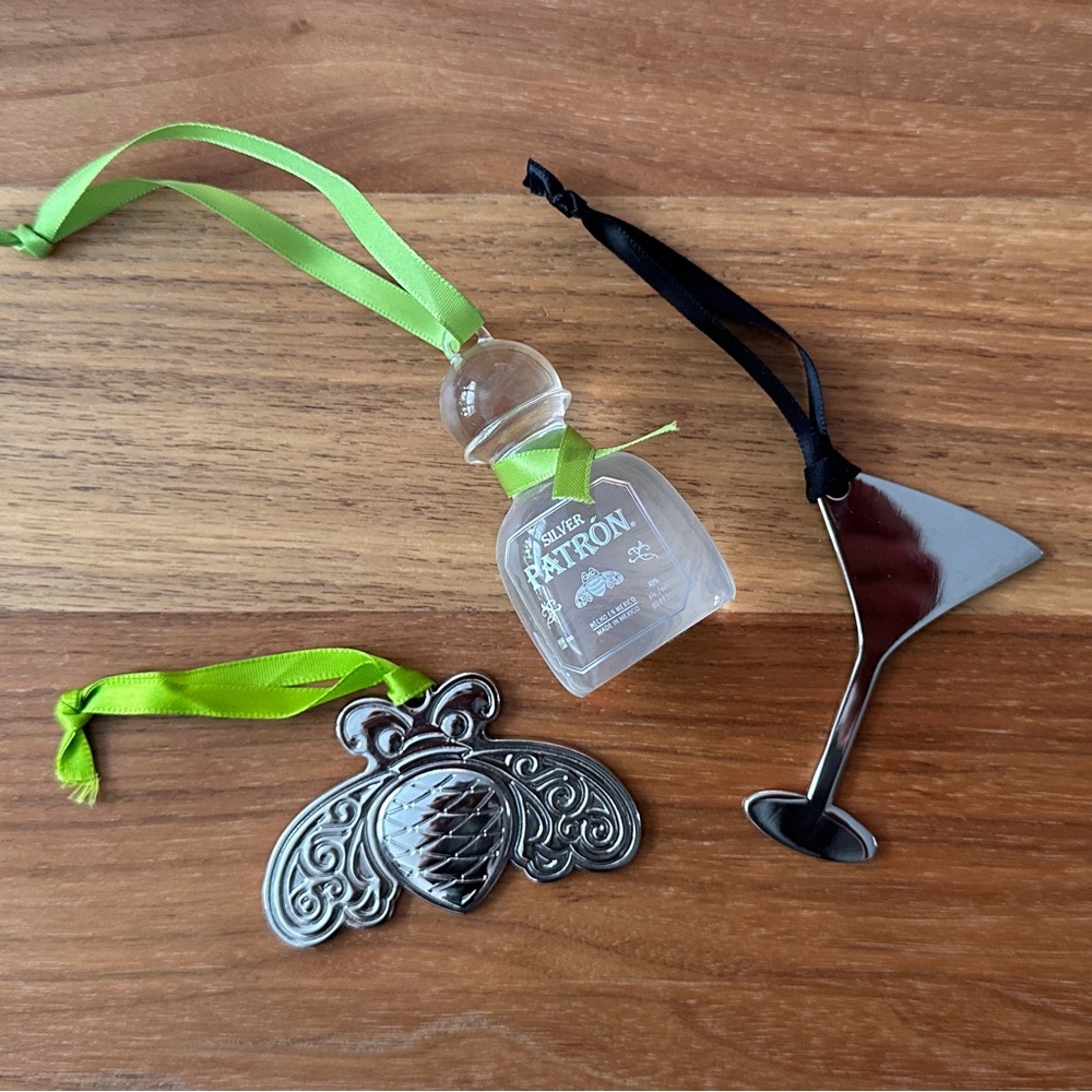 NWOT PATRON Tequila Holiday Ornament Set